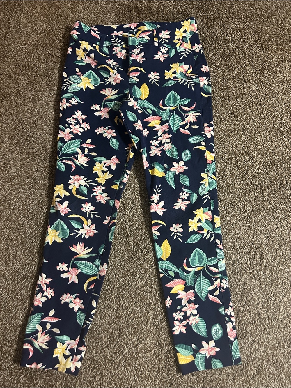 Old Navy Navy Floral Skinny Pants